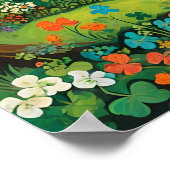 Whimsical St. Patrick's Day Woodland Hütte. Poster (Ecke)