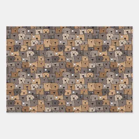 Whimsical Stacks Hunde Geschenkpapier Set (Vorderseite 2)