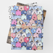 Whimsical Stacks Hunde Geschenkpapier Set (Beispiel)