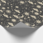 Whimsical Star Moon Planets Wolken Geschenkpapier (Ecke)