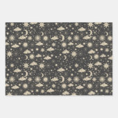 Whimsical Star Moon Planets Wolken Geschenkpapier Set (Vorderseite 3)