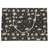 Whimsical Star Moon Planets Wolken Große Geschenktüte (Vorderseite)