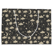 Whimsical Star Moon Planets Wolken Große Geschenktüte (Rückseite)