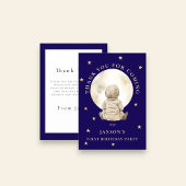 Whimsical Stardust Baby Astronaut First Birthday  Dankeskarte
