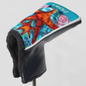 Whimsical Starfish Seashells Beach Personalisiert Golf Headcover (3/4 Vorderseite)