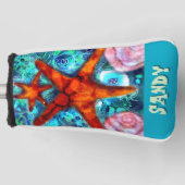 Whimsical Starfish Seashells Beach Personalisiert Golf Headcover (Vorderseite)