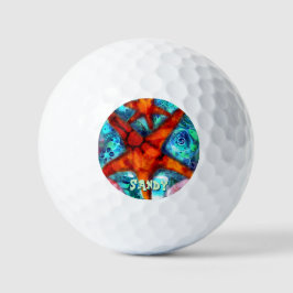 Whimsical Starfish Seashells Beach Personalisiert Golfball