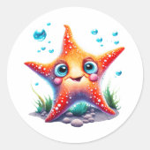 Whimsical Starfish Stickers! Runder Aufkleber (Vorderseite)