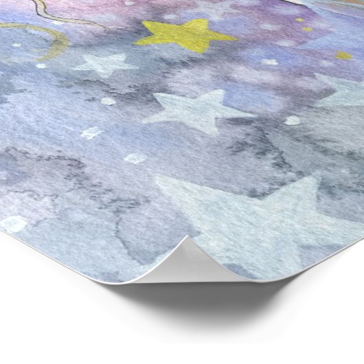 Whimsical Starry Fairy Art Poster (Ecke)