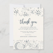 Whimsical Starry Night Blue & Cream Vielen Dank Dankeskarte (Vorderseite)