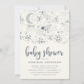 Whimsical Starry Night Constellation Baby Shower Einladung (Vorderseite)