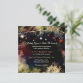 Whimsical Starry Night Forest Wedding Einladung (Stehend Vorderseite)