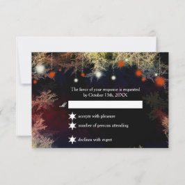Whimsical Starry Night Forest Wedding RSVP Karte