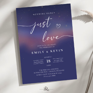 Whimsical Starry Night Schrift Moderne Hochzeit Einladung
