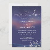 Whimsical Starry Night Script Modern Wedding Einladung (Vorderseite)