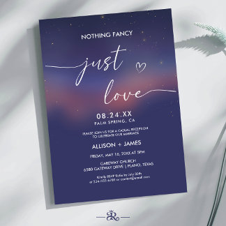 Whimsical Starry Night Script Modern Wedding Einladung