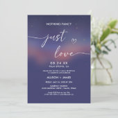 Whimsical Starry Night Script Modern Wedding Einladung (Stehend Vorderseite)