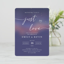 Whimsical Starry Night Script Modern Wedding  Einladung
