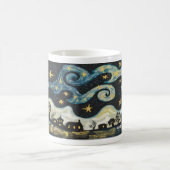 Whimsical Starry Night Village Coffee Tasse (Mittel)