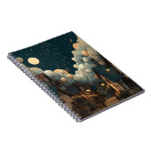 Whimsical Starry Village Night Notebook Notizblock (Rechte Seite)