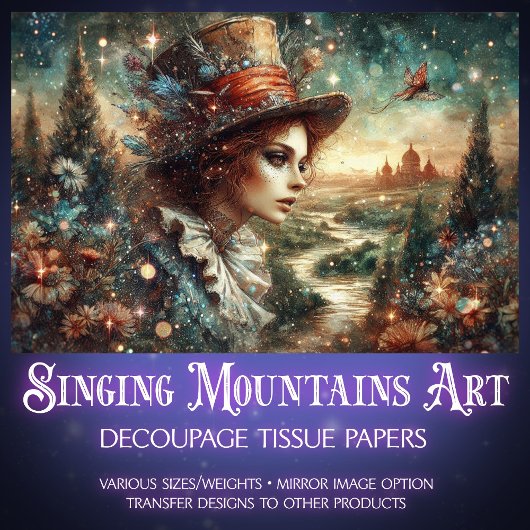 Whimsical Steampunk Alice In Wonderland Seidenpapier