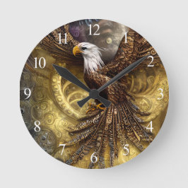 Whimsical Steampunk charmanter Adler Runde Wanduhr