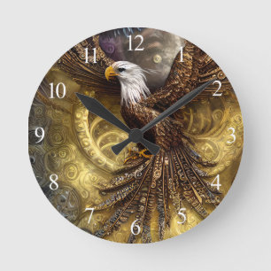 Whimsical Steampunk charmanter Adler Runde Wanduhr
