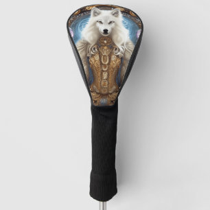 Whimsical steampunk charmanter weißer Wolf Golf Headcover