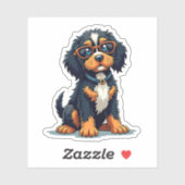 Whimsical Steampunk Cocker Spanel, Coole Brille, Aufkleber (Blatt)