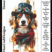 Whimsical Steampunk Dog Illustration DB2 Decoupage Seidenpapier