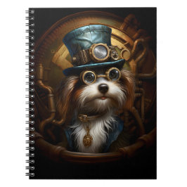 Whimsical Steampunk Dog in Clothing 033 Notizblock