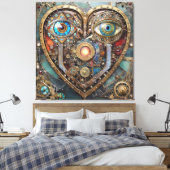 Whimsical Steampunk Heart I See You I Love You Leinwanddruck (Insitu (Schlafzimmer))