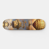 Whimsical Steampunk Heißluftballon Skateboard (Horizontal)