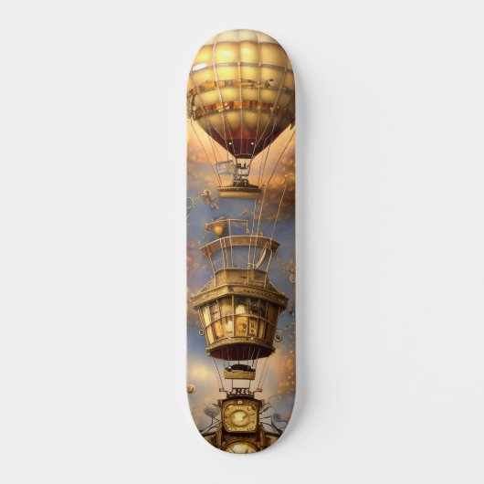 Whimsical Steampunk Heißluftballon Skateboard (Vorderseite)