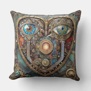 Whimsical Steampunk Herz Ich sehe dich Ich liebe d Kissen