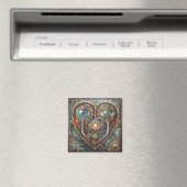 Whimsical Steampunk Herz Ich sehe dich Ich liebe d Magnet (In Situ (Geschirrspüler))
