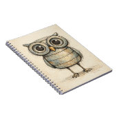 Whimsical Steampunk Owl Illustration Notizblock (Rechte Seite)