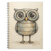 Whimsical Steampunk Owl Illustration Notizblock (Vorderseite)