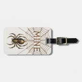 Whimsical Steampunk-Spinne & Netz - MEINS Gepäckanhänger (Vorderseite horizontal)