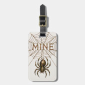 Whimsical Steampunk-Spinne & Netz - MEINS Gepäckanhänger (Vorderseite vertikal)