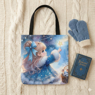 Whimsical Sternengucker-Mädchen Aquarell Tasche