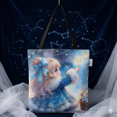 Whimsical Sternengucker-Mädchen Aquarell Tasche