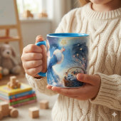 Whimsical Sternengucker-Mädchen Aquarell Tasse
