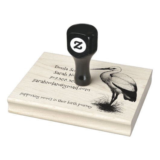 Whimsical Stork Doula Gummistempel (Stempel)