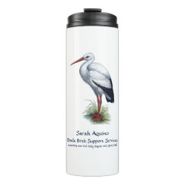 Whimsical Stork Doula Midfrau Thermosbecher