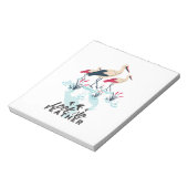 Whimsical Stork Pub Art - "Look No Feather" Notizblock (Rotiert)