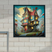 Whimsical Storybook Crooked House | Digitale Kunst Poster
