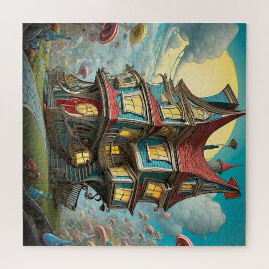 Whimsical Storybook Crooked House Puzzle (Horizontal)