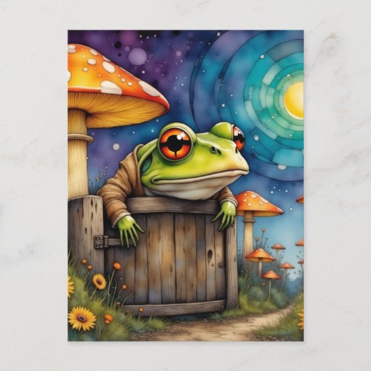 Whimsical Storybook Frog Postkarte (Vorderseite)