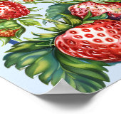 Whimsical Strawberry Blue Baby Shower Welcome Sign Poster (Ecke)